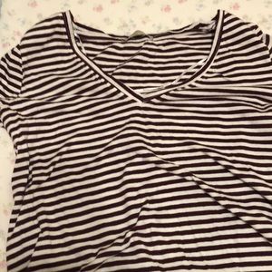 Striped V neck